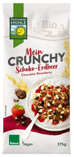 CRUNCHY CZEKOLADOWO - TRUSKAWKOWE BIO 375 g - BOHLSENER MUHLE