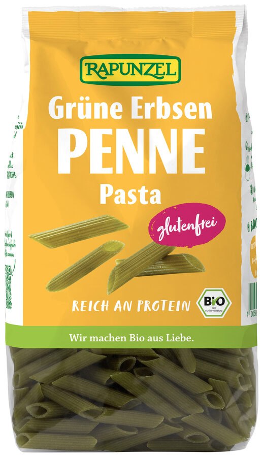 MAKARON PROTEINOWY (Z GROSZKU ZIELONEGO) PENNE BEZGLUTENOWY BIO 300 g - RAPUNZEL