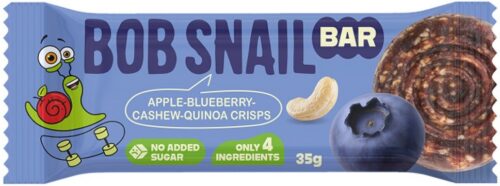 BATON JABŁKO - BORÓWKA - ORZECHY NERKOWCA BEZ DODATKU CUKRÓW 35 g - BOB SNAIL
