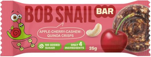 BATON JABŁKO - WIŚNIA - ORZECHY NERKOWCA BEZ DODATKU CUKRÓW 35 g - BOB SNAIL