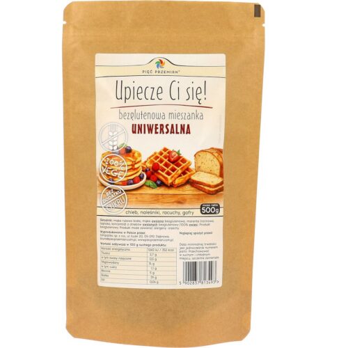 MIESZANKA UNIWERSALNA BEZ DODATKU CUKRÓW BEZGLUTENOWA 500 g - PIĘĆ PRZEMIAN