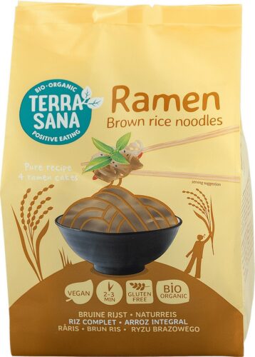 MAKARON (RYŻOWY RAZOWY) NOODLE RAMEN BEZGLUTENOWY BIO 280 g - TERRASANA