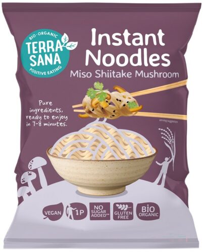 ZUPA BŁYSKAWICZNA Z MAKARONEM, MISO I GRZYBAMI SHIITAKE BEZGLUTENOWA BIO 90 g - TERRASANA