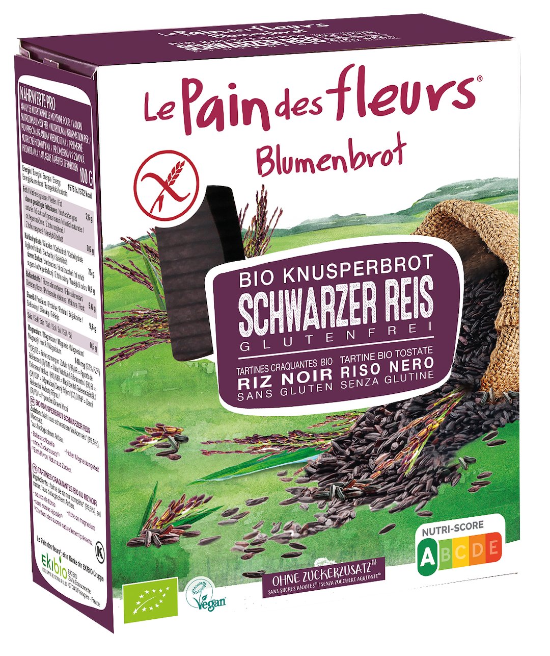 PIECZYWO CHRUPKIE CZARNY RYŻ BEZGLUTENOWE BIO 150 g - LE PAIN DES FLEURS