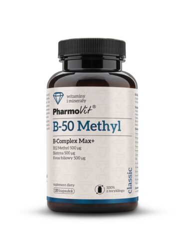 WITAMINA B-50 METHYL B-COMPLEX MAX+ BEZGLUTENOWA 120 KAPSUŁEK - PHARMOVIT (CLASSIC)