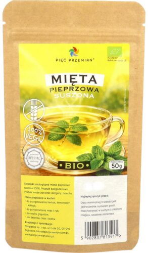 HERBATKA Z MIĘTY PIEPRZOWEJ BEZGLUTENOWA BIO 50 g - PIĘĆ PRZEMIAN