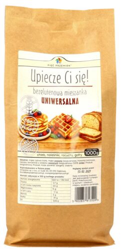 MIESZANKA UNIWERSALNA BEZ DODATKU CUKRÓW BEZGLUTENOWA 1 kg - PIĘĆ PRZEMIAN