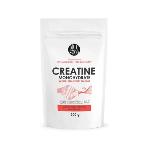 KREATYNA Z WITAMINĄ C O SMAKU TRUSKAWKOWYM 200 g - DIET-FOOD