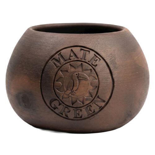 MATERO Z CERAMIKI MLEKOWANEJ HAND MADE - YERBA MATE GREEN