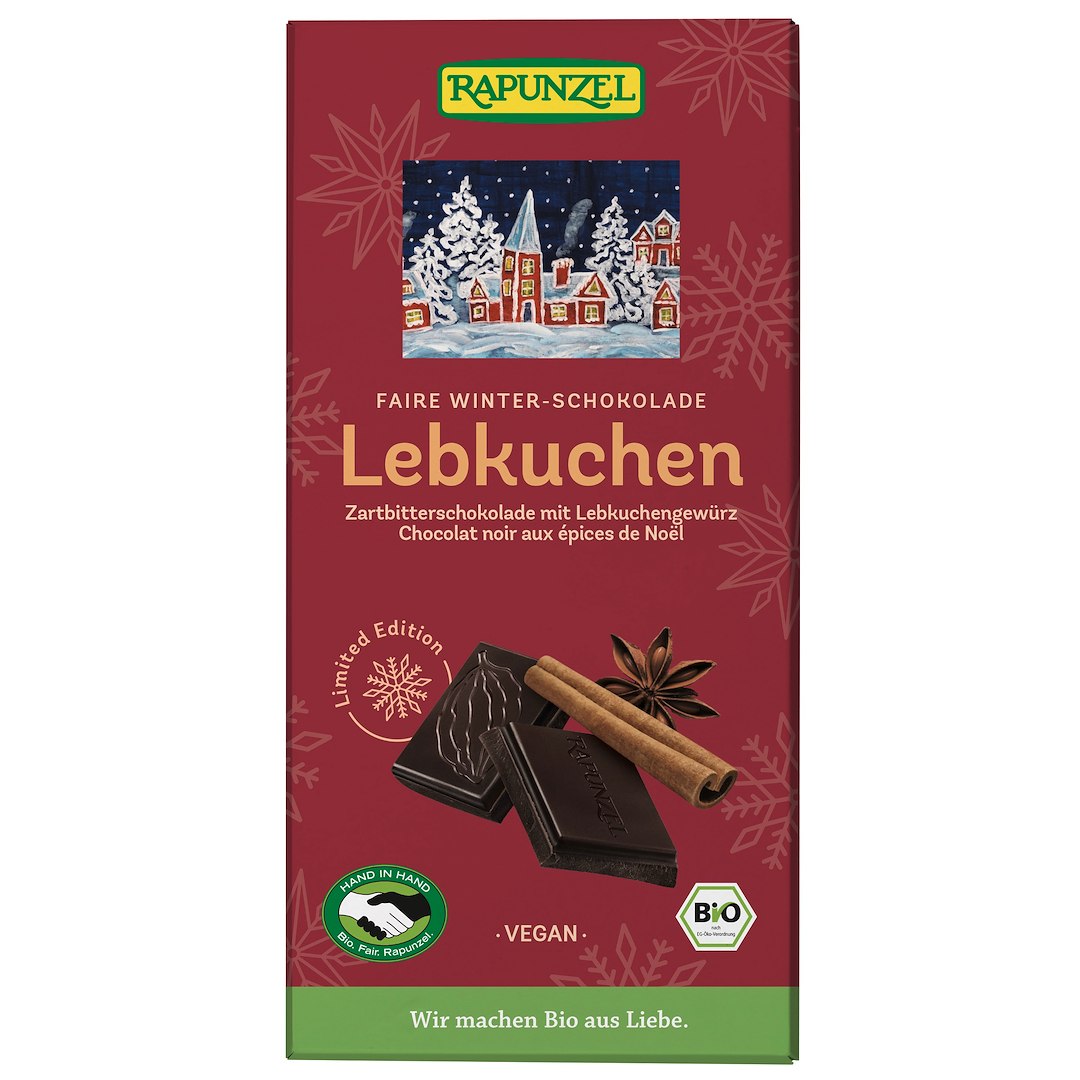 CZEKOLADA GORZKA Z PRZYPRAWĄ DO PIERNIKA BIO 80 g - RAPUNZEL (PRODUKT SEZONOWY)