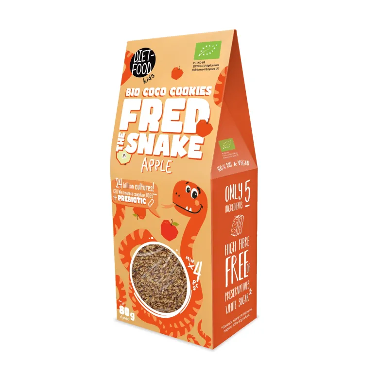 CIASTKA BŁONNIKOWE KOKOSOWE Z JABŁKAMI BIO 80 g - DIET-FOOD (KIDS)