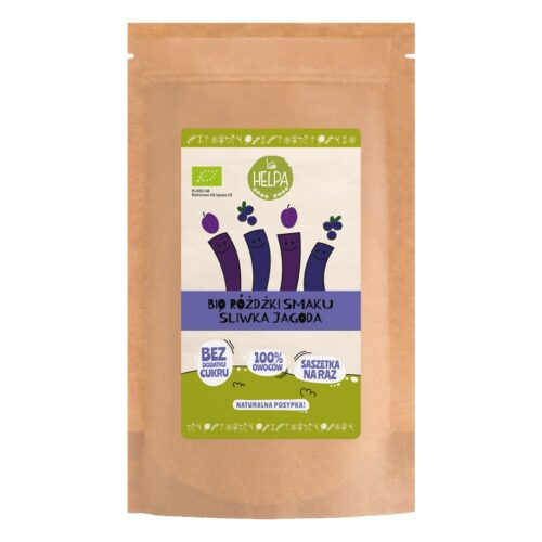 RÓŻDŻKI SMAKU MIX ŚLIWKA - JAGODA (LIOFILIZOWANE OWOCE) BIO (10 x 2 g) 20 g - HELPA